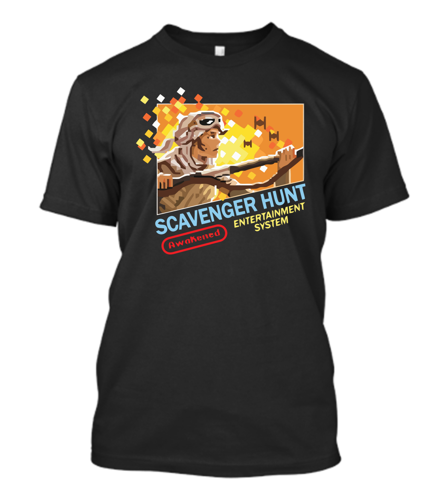 Scavenger Hunt Awakened Entertainment System Pixel Art Style Retro Adventure T-Shirt