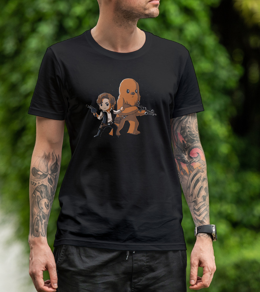 Star Wars Han Solo Chewbacca Chibi Smugglers Adventure T-Shirt
