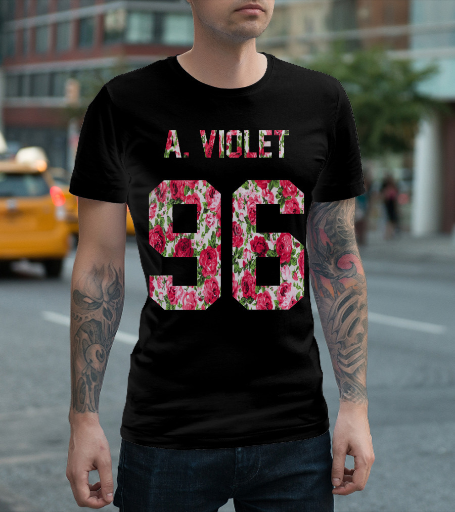 A. Violet 96 Floral Roses T-Shirt
