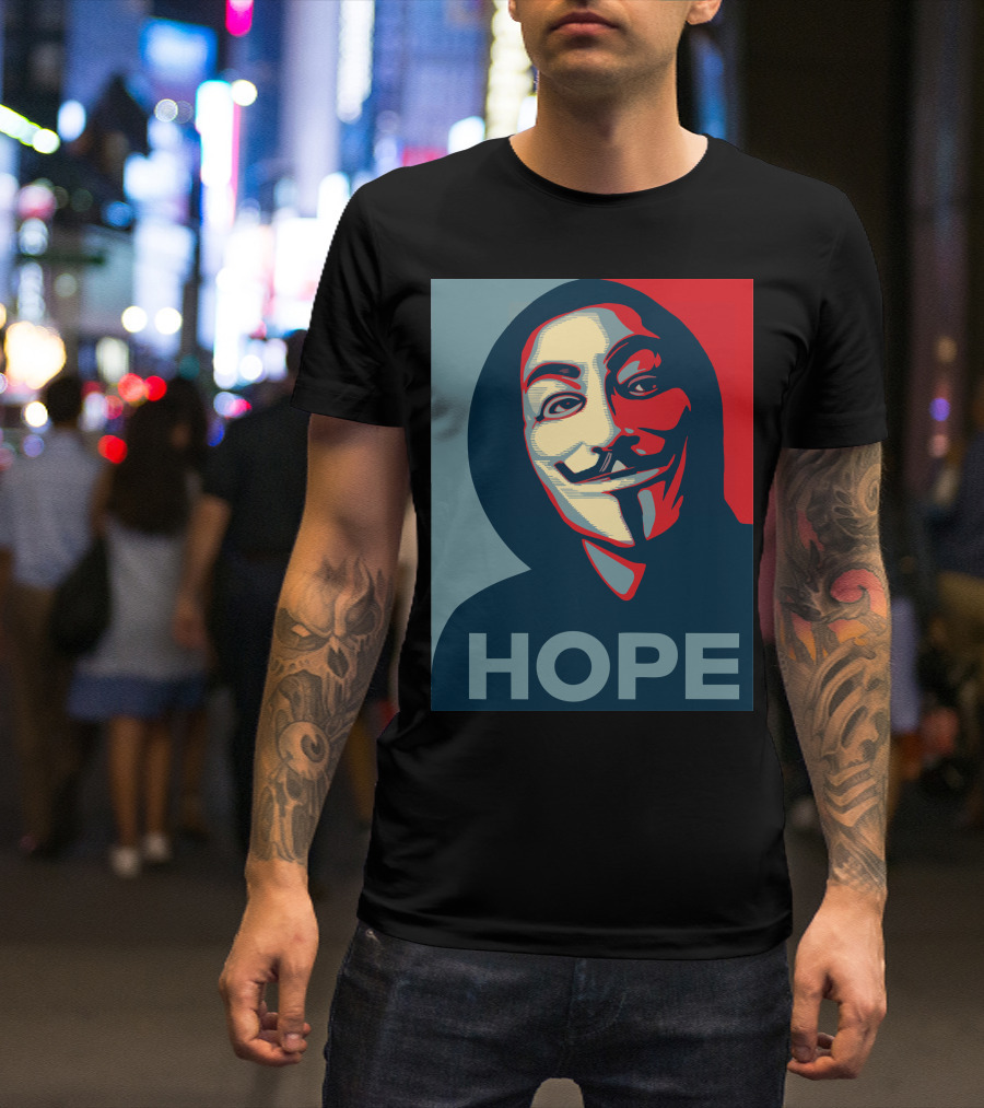 Anonymous Hope Guy Fawkes Mask T-Shirt