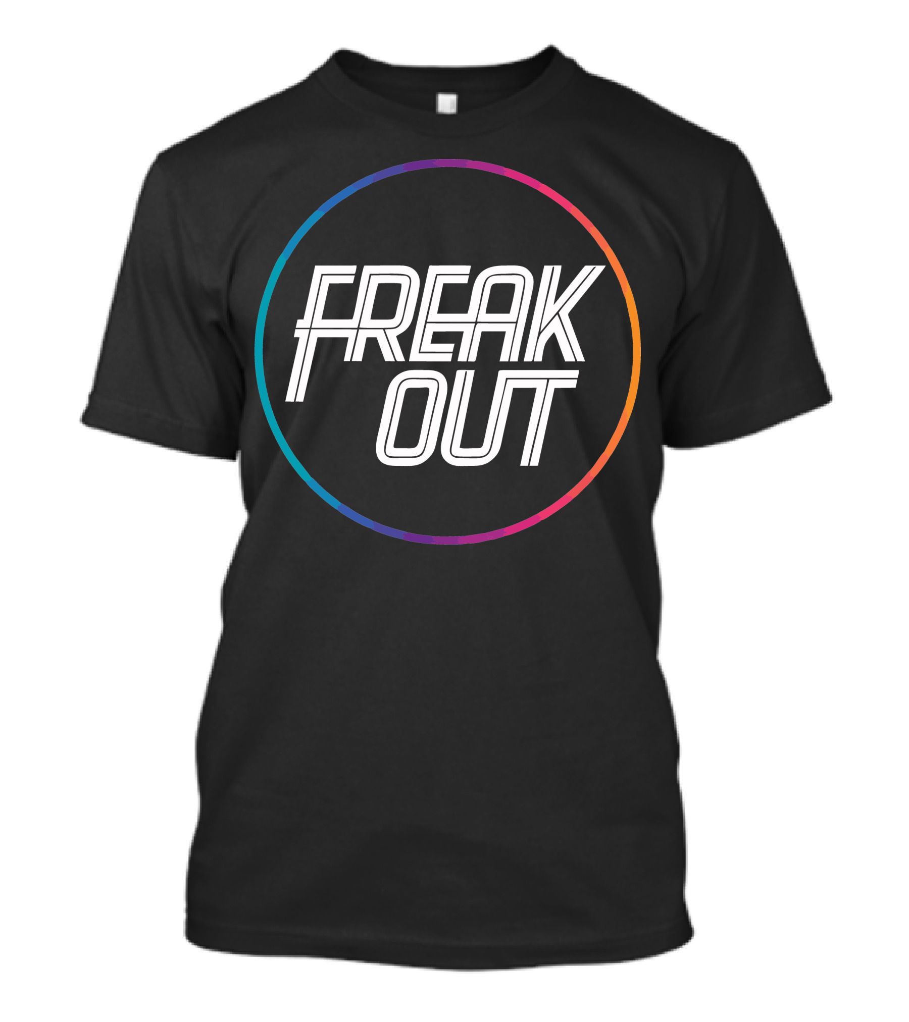 Freak Out Retro Circle Rainbow Gradient 70s T-Shirt