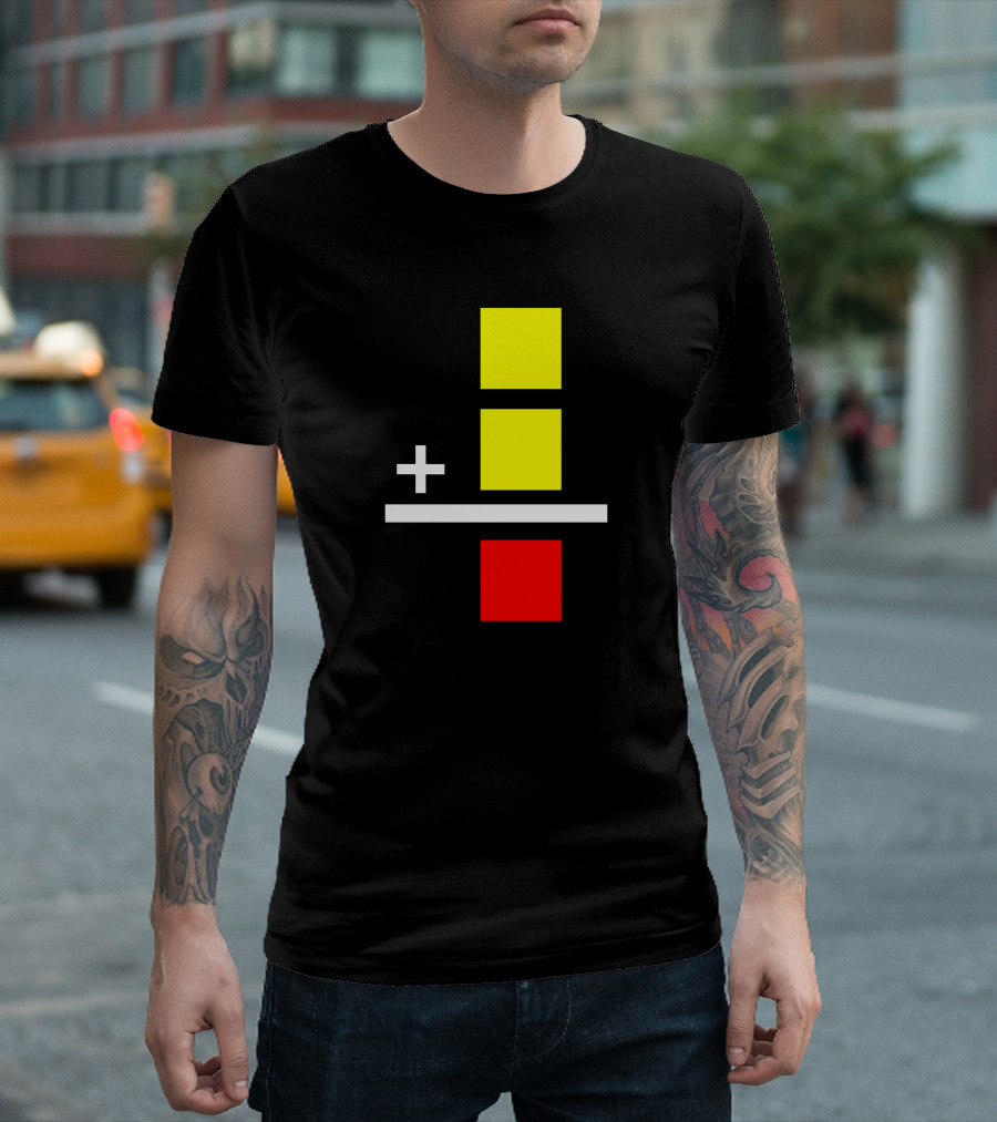 Funny Soccer Penalty Equation Yellow Plus Red Card T-Shirt