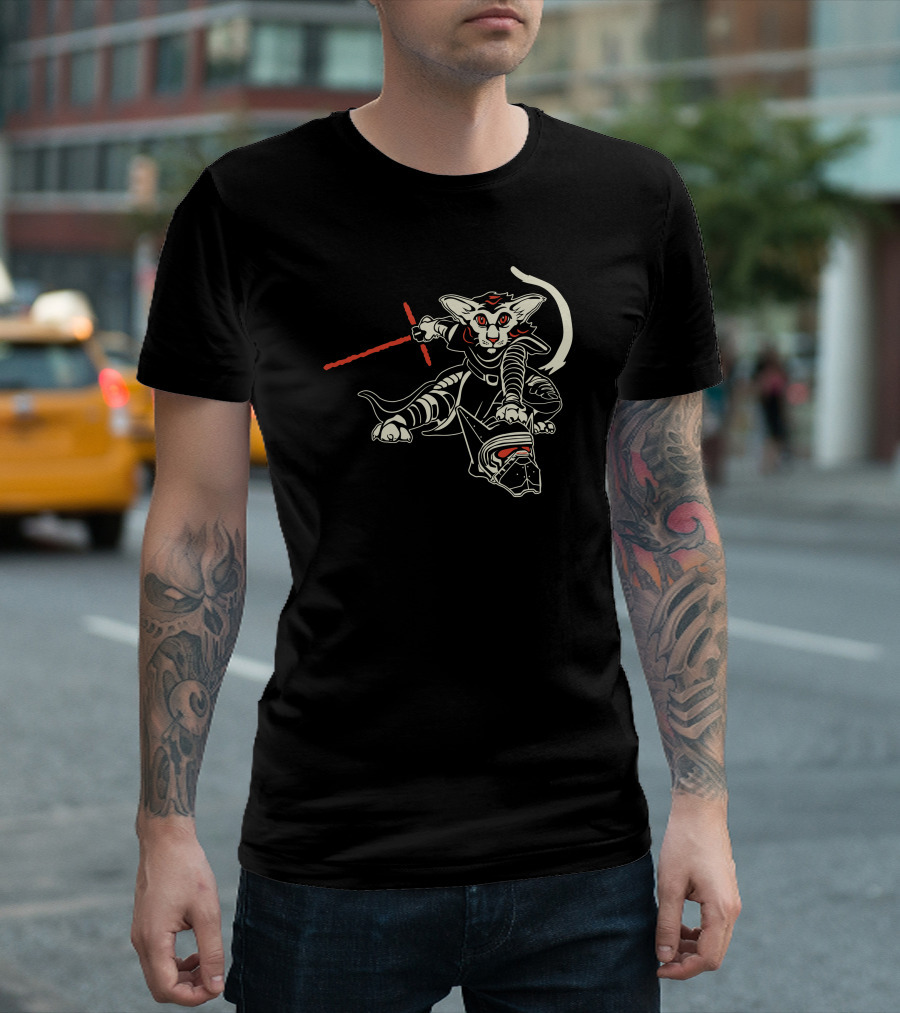 Kalto Cat Jedi Knight With Red Lightsaber Adventure T-Shirt