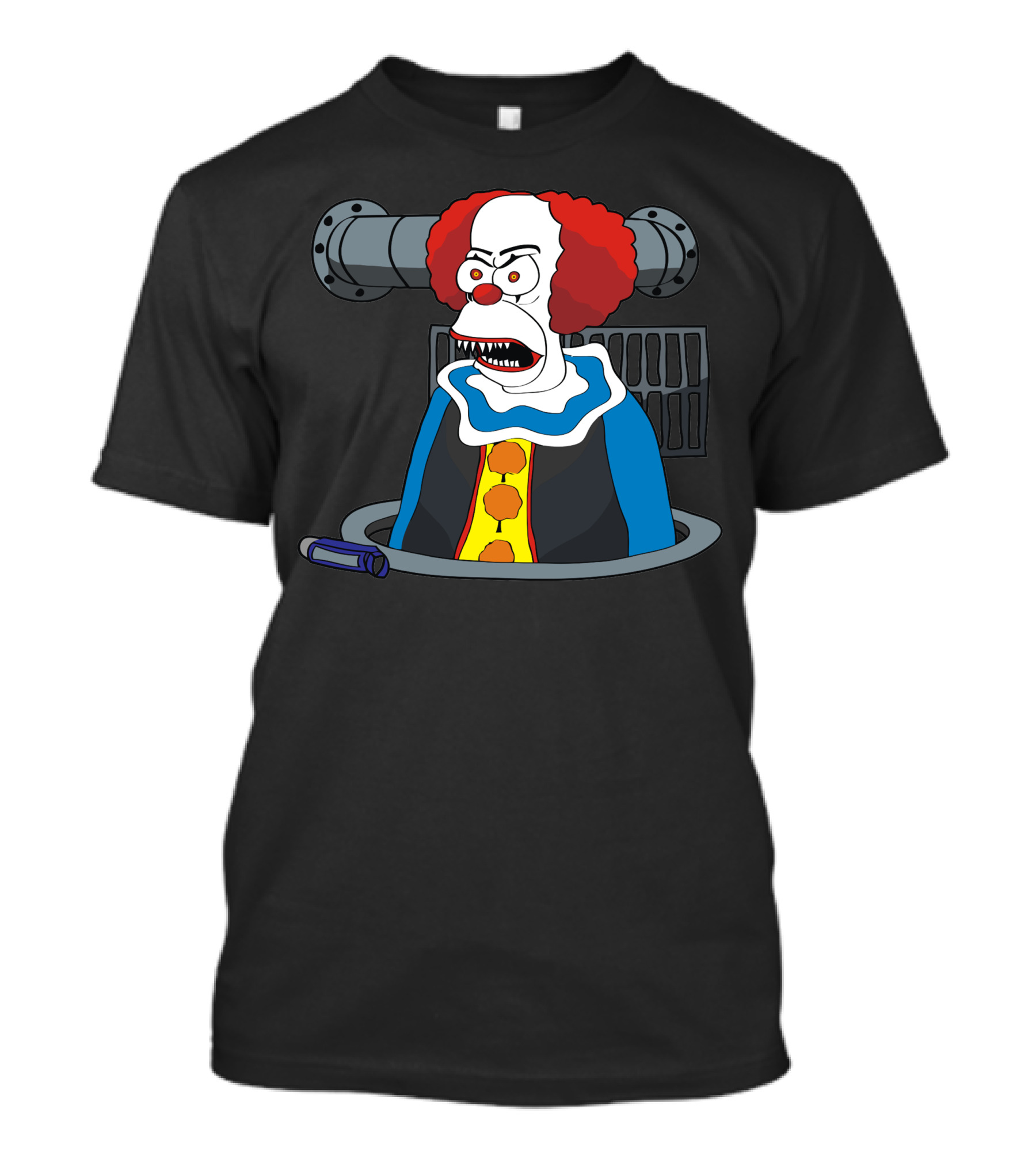 Krustywise The Clown Pennywise Mashup Sewer Cartoon Character T-Shirt