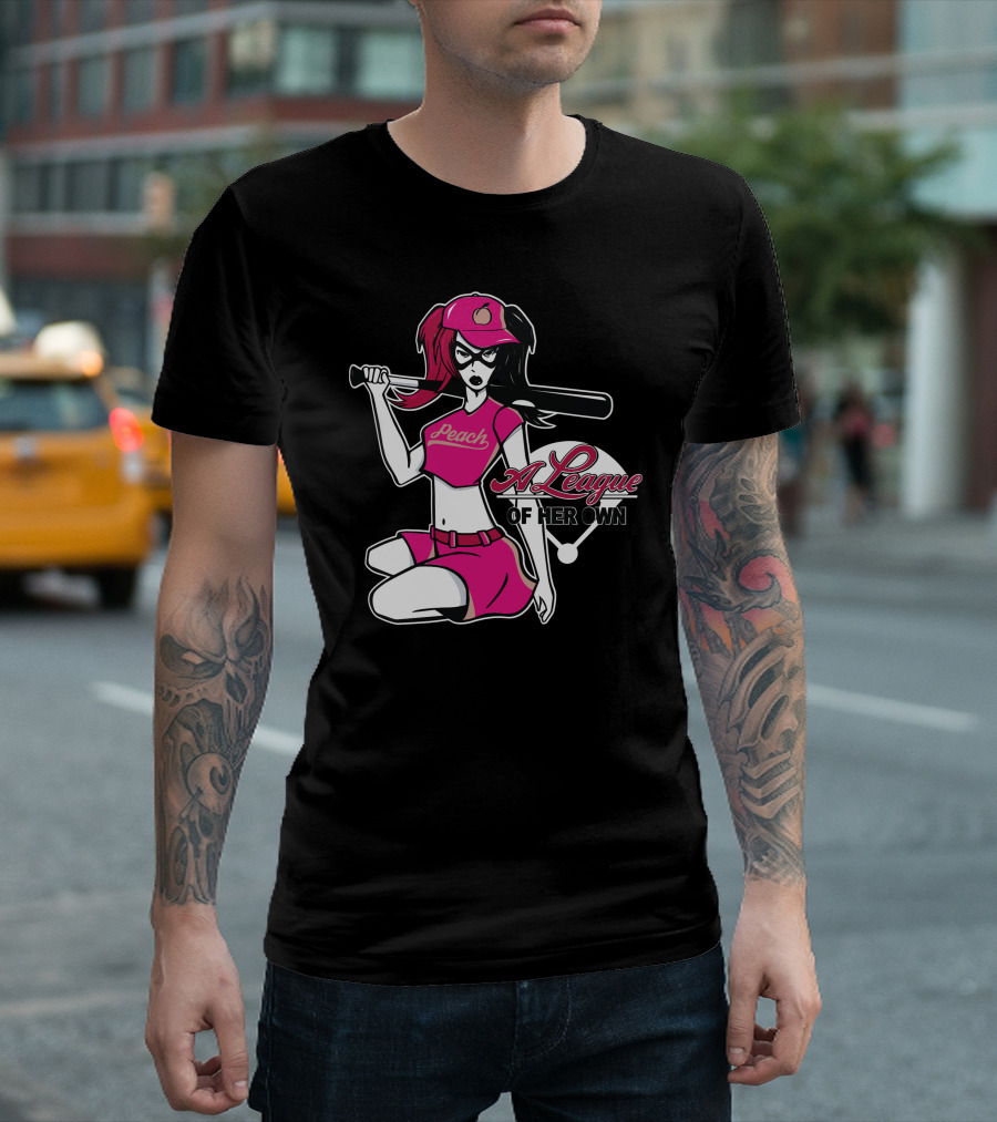 Peach A League Of Her Own Baseball Girl T-Shirt