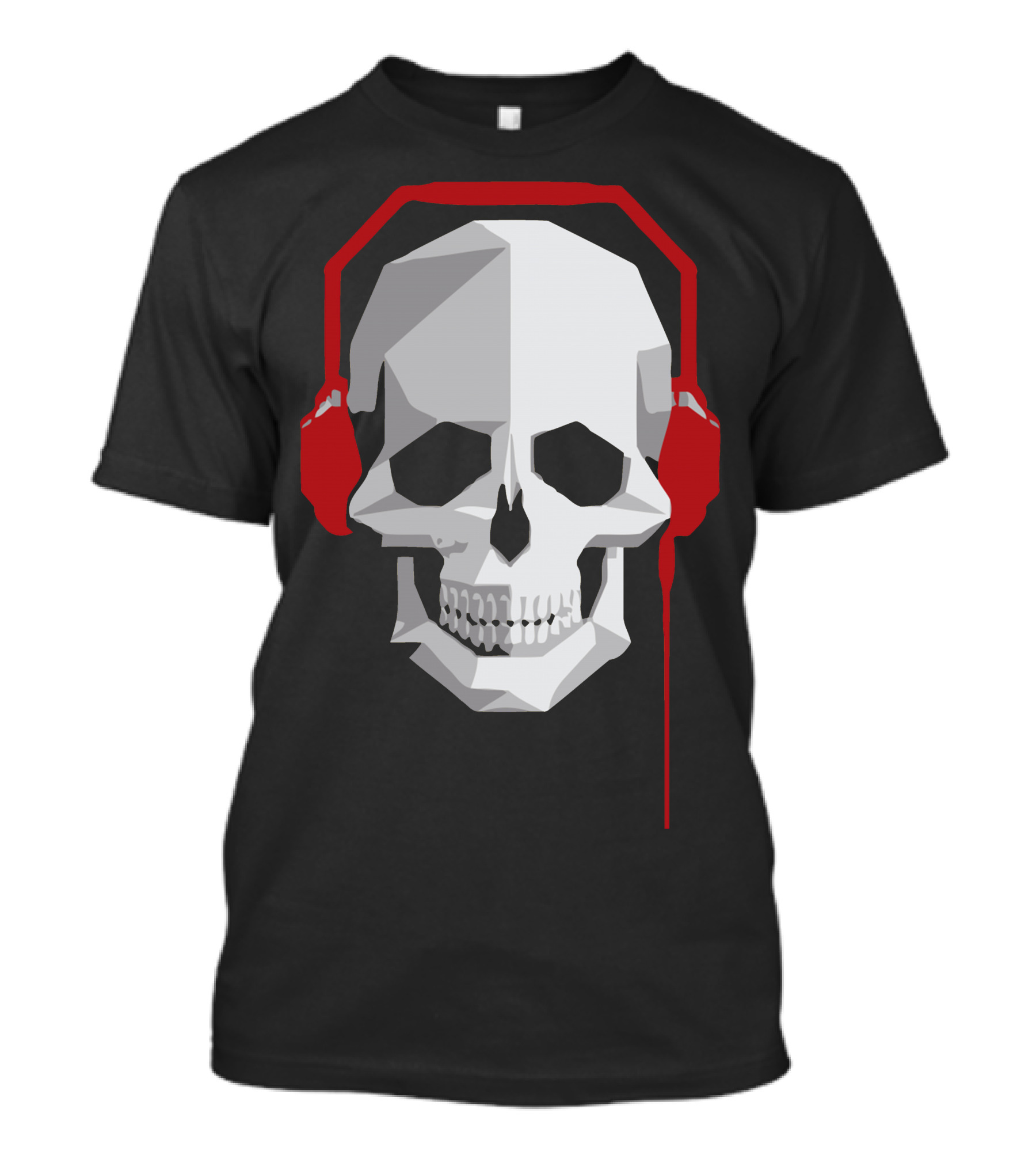 Skull With Red Headphones T-Shirt