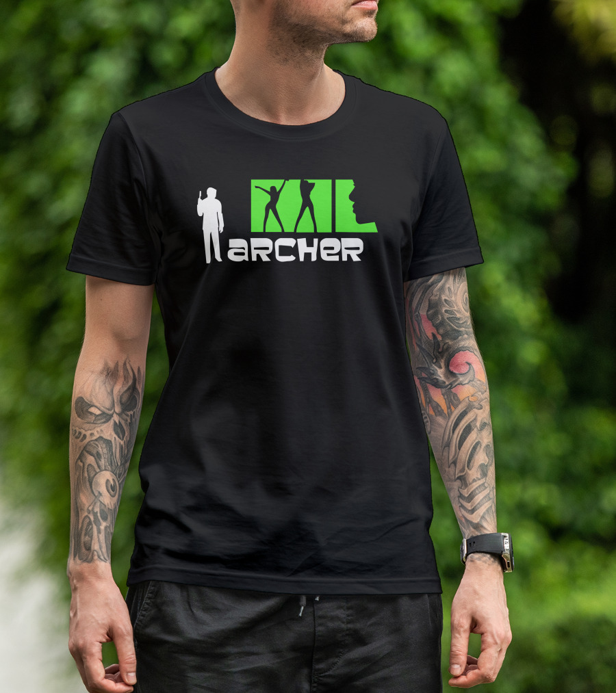 Archer Sterling Super Spy Silhouettes And Green Profiles T-Shirt