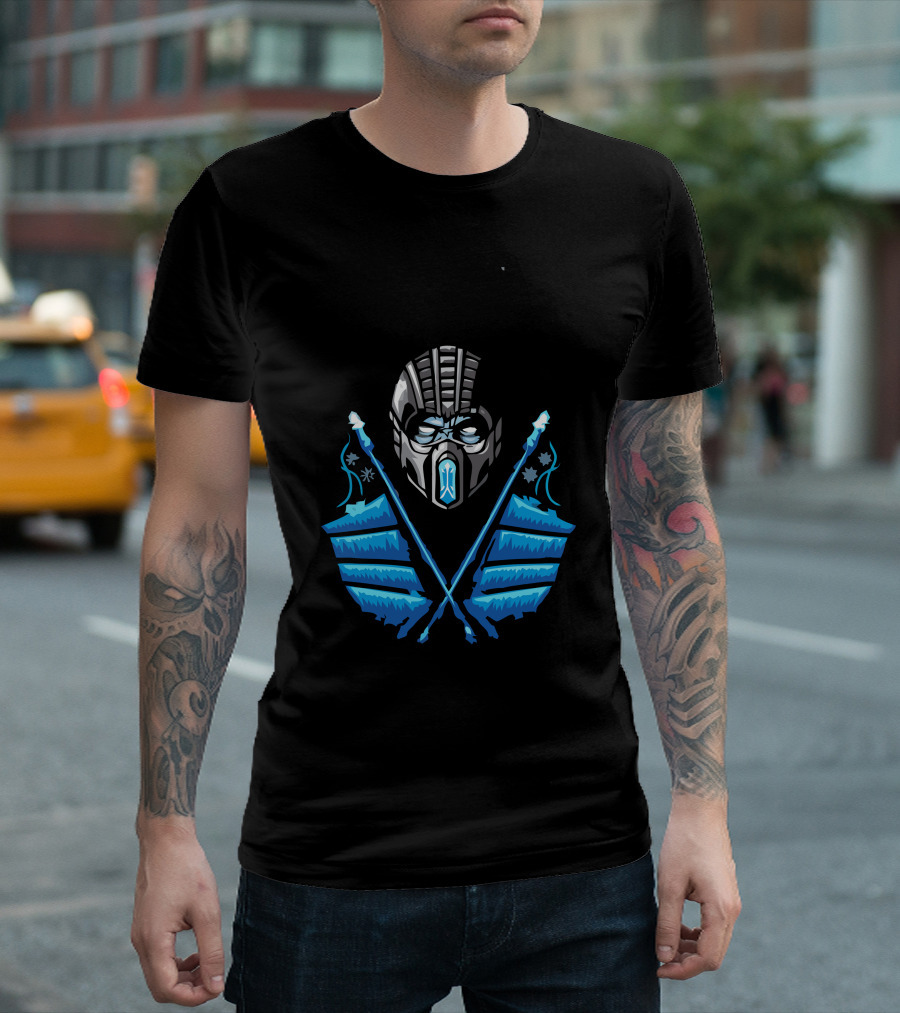 Sub Zero Mortal Kombat Mask And Ice Axes Iconic T-Shirt