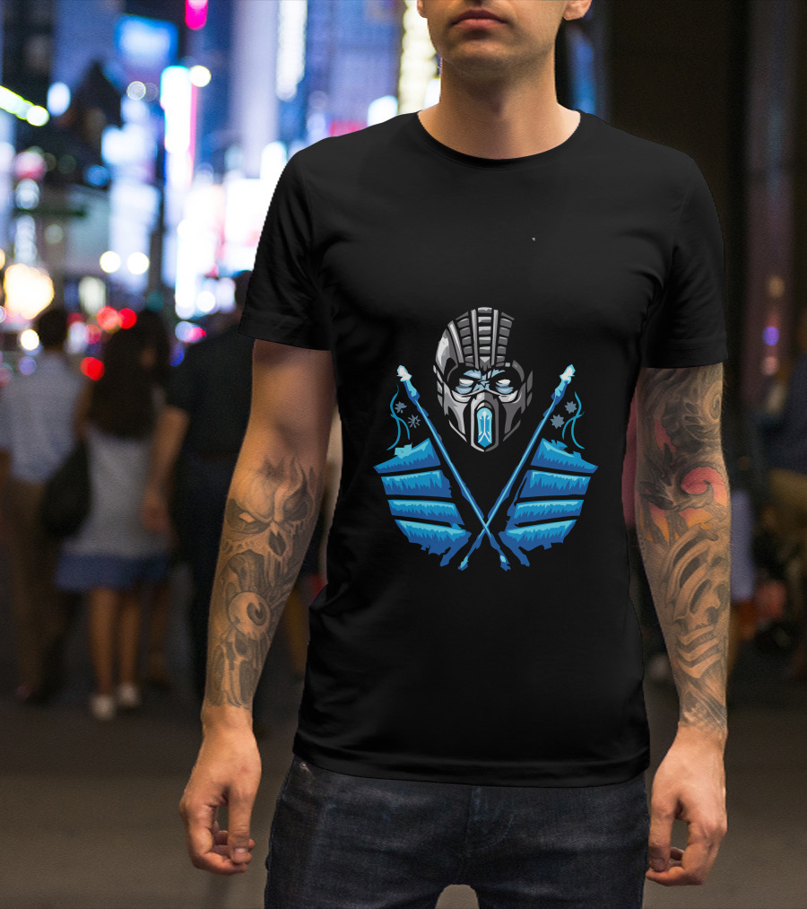 Sub Zero Mortal Kombat Mask And Ice Axes Iconic T-Shirt