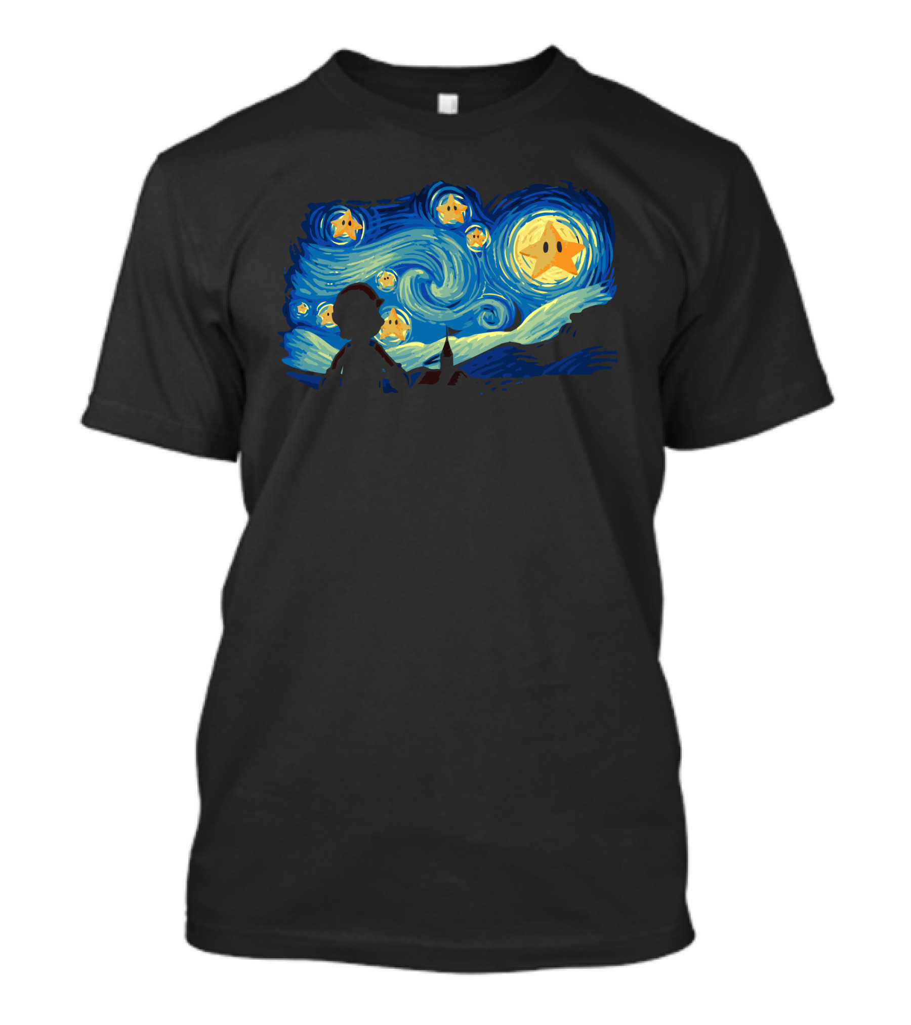 Super Starry Night Mario-Inspired Starry Sky T-Shirt