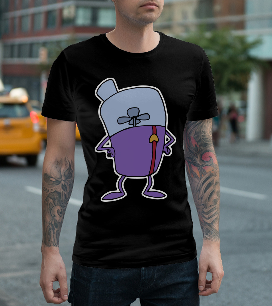 Grumpy Blender Cartoon Character with Arms and Legs T-Shirt