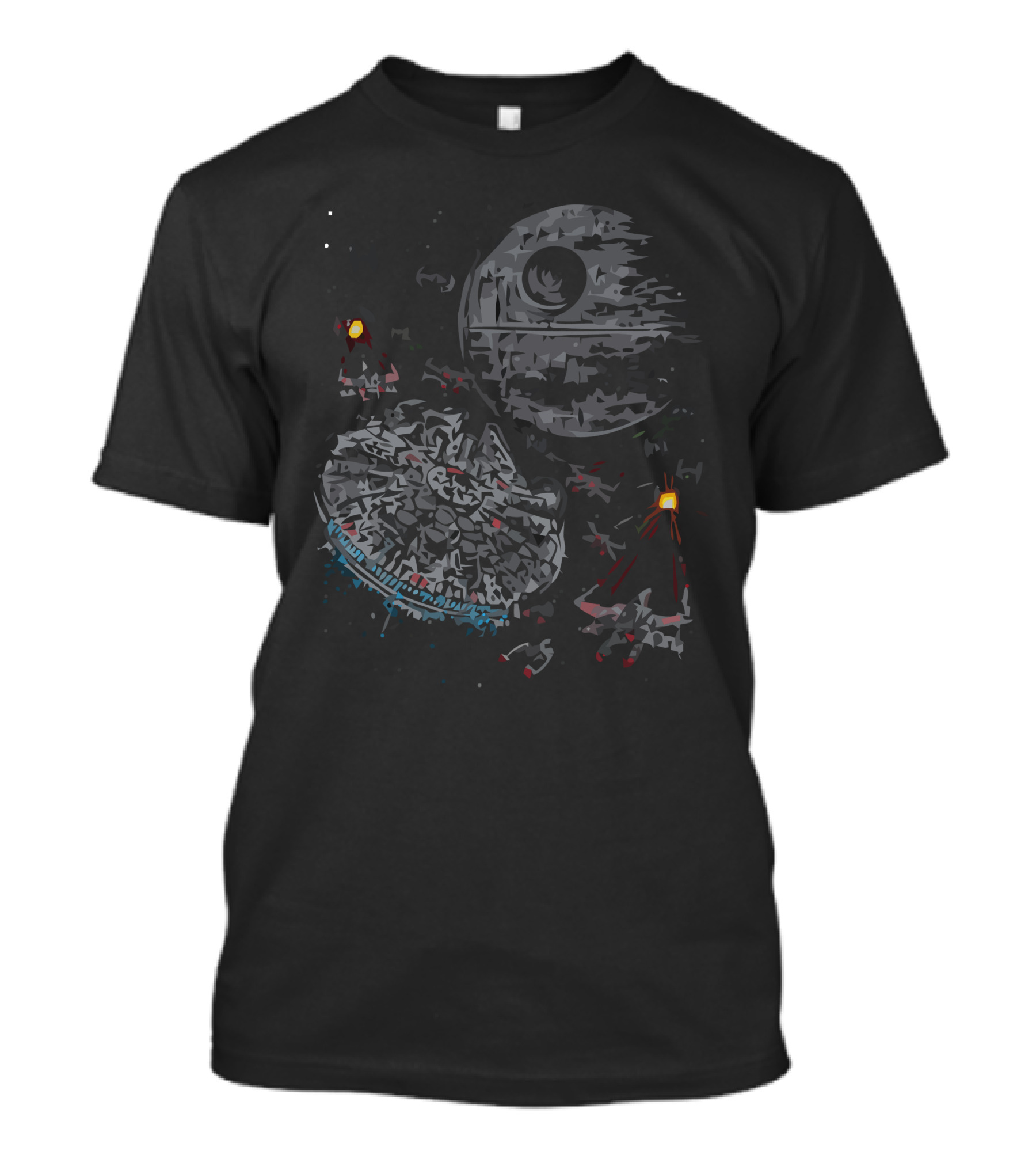 The Last Great Battle Star Wars Death Star Millennium Falcon Space Scene T-Shirt