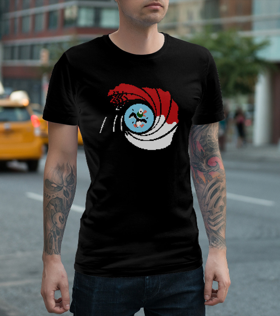 The Man With The Golden Zapper Duck NES Gun Barrel 8-Bit Retro T-Shirt