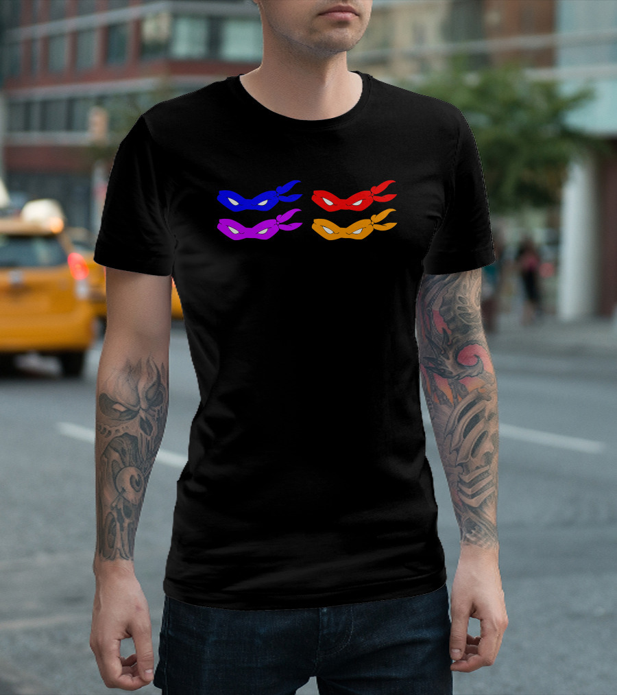 Tmnt Teenage Mutant Ninja Turtles Masks Blue Red Purple Orange T-Shirt