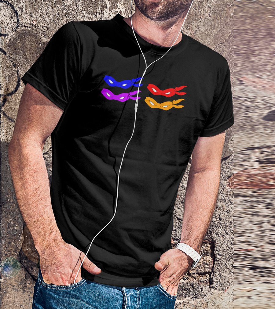 Tmnt Teenage Mutant Ninja Turtles Masks Blue Red Purple Orange T-Shirt