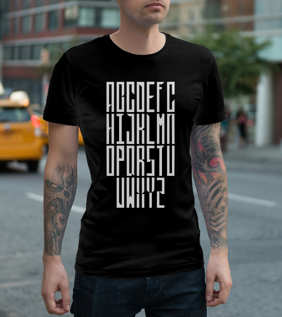 Tower Of Serpents Alphabet Block Typeface T-Shirt