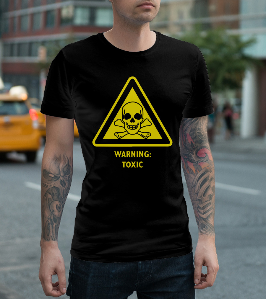Warning Toxic Hazard Skull and Crossbones Laboratory Poison Substance Warning T-Shirt