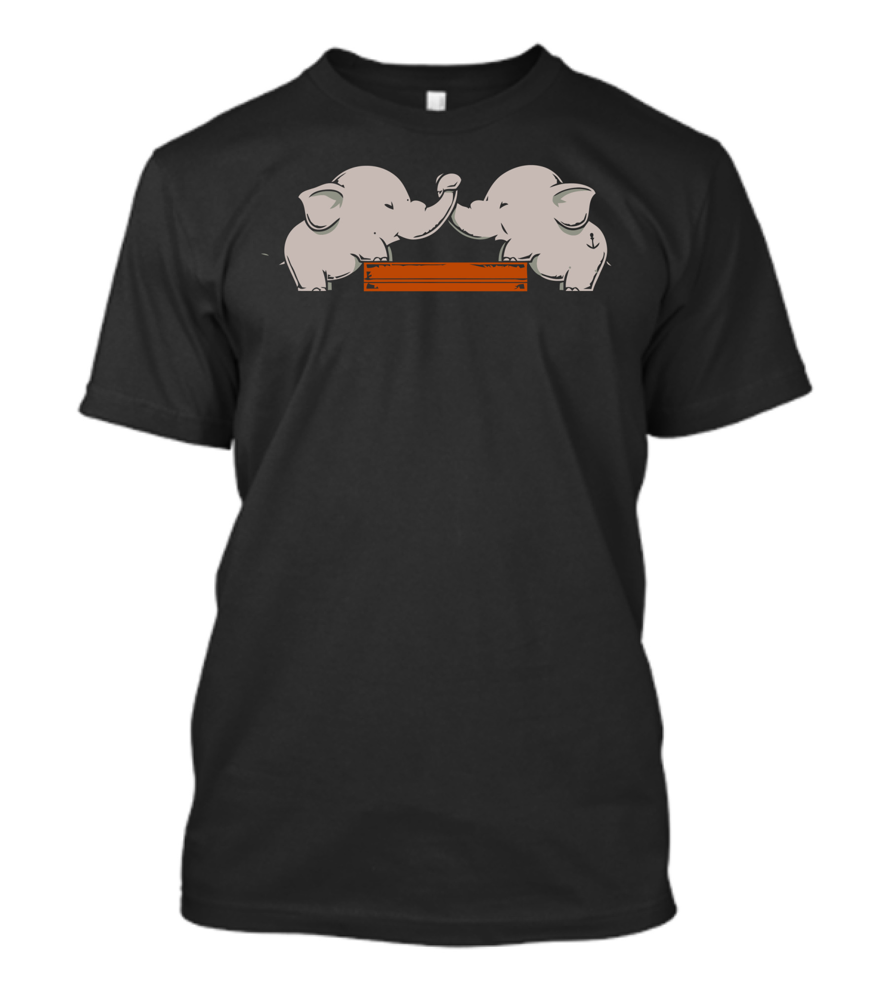 Elephant Trunk Arm Wrestling Contest With Orange Platform T-Shirt