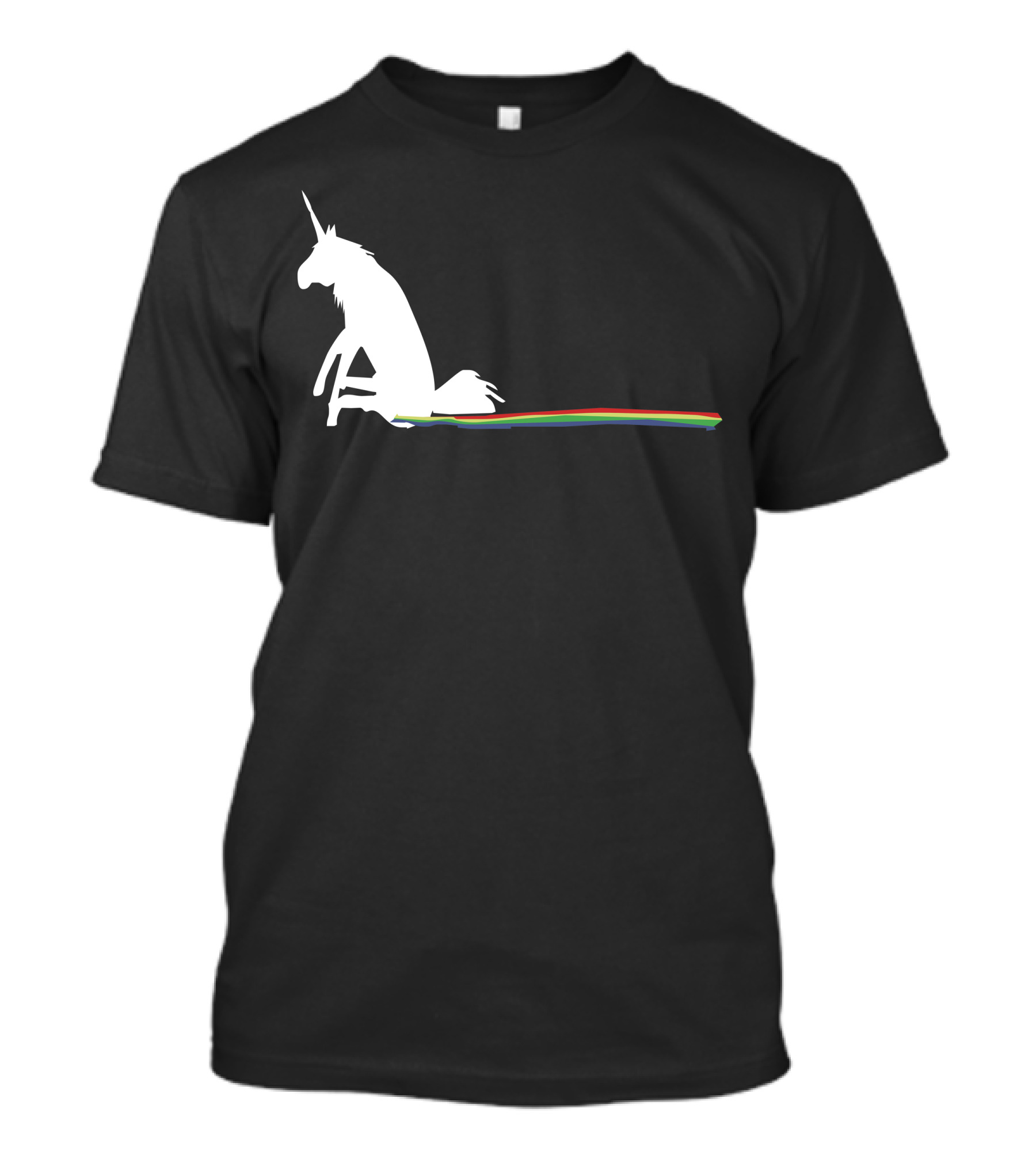 Unicorn Leaving A Rainbow Trail While Sitting T-Shirt