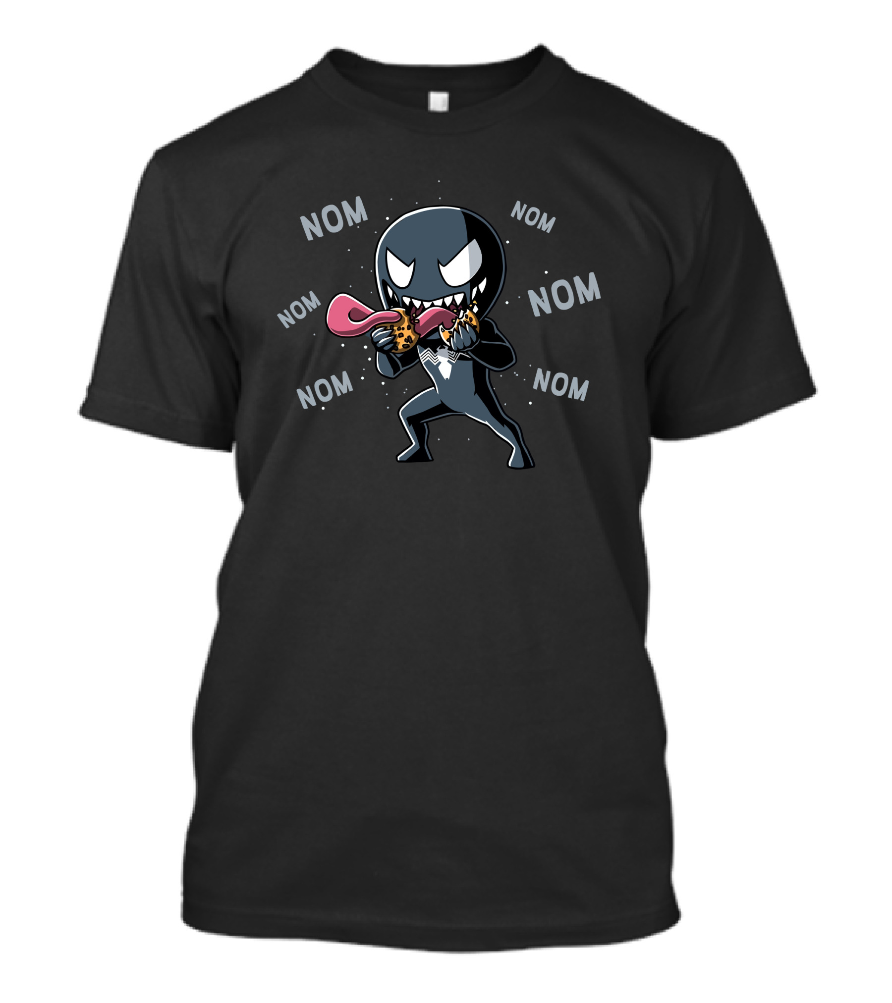 Venom Nom Nom Pizza Eating Character With Tongue Out T-Shirt