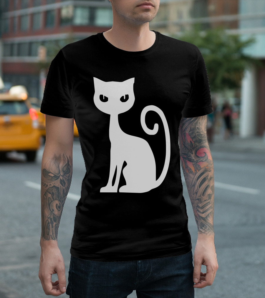 White Cat Silhouette T-Shirt