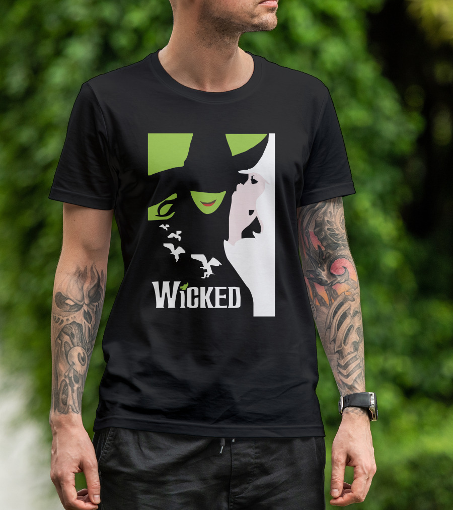 Wicked Broadway Musical Wizard Of Oz Green Witch White T-Shirt