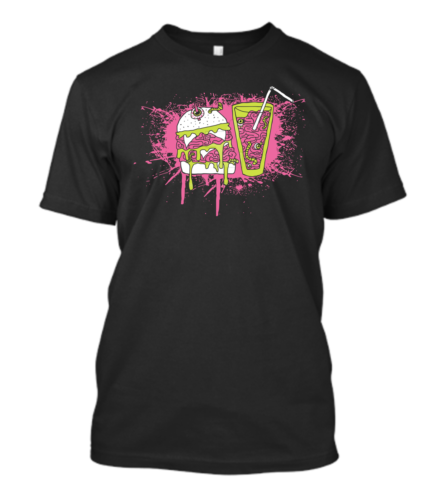 Zombie Burger Brain Splatter Drink Combo T-Shirt