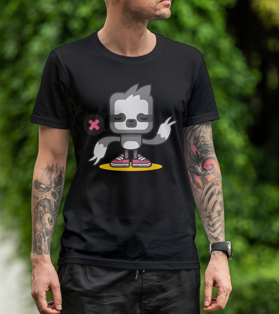 Just A Sloth Peace Emoji Pink Shoes T-Shirt