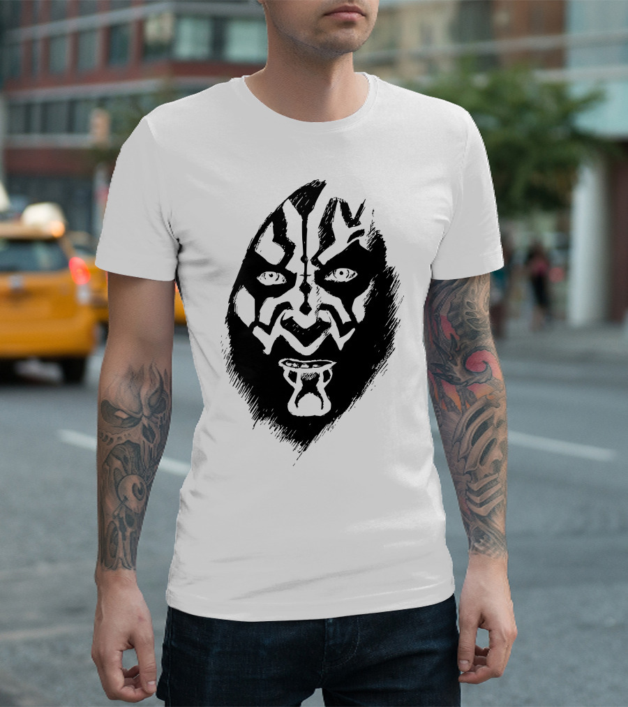 Darth Maul Face Mask Design Star Wars Villain Character T-Shirt