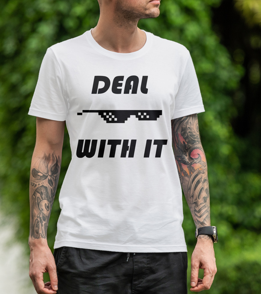Deal With It Pixelated Sunglasses T-Shirt