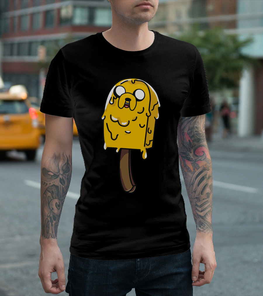 Jake Melting Ice Cream Adventure Time Popsicle T-Shirt