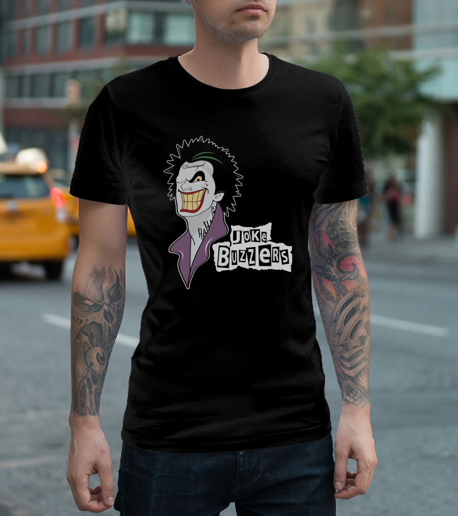 Joke Buzzers Haha Grin Spiky Hair And Purple Collar T-Shirt