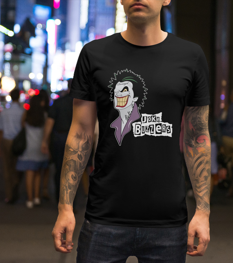 Joke Buzzers Haha Grin Spiky Hair And Purple Collar T-Shirt