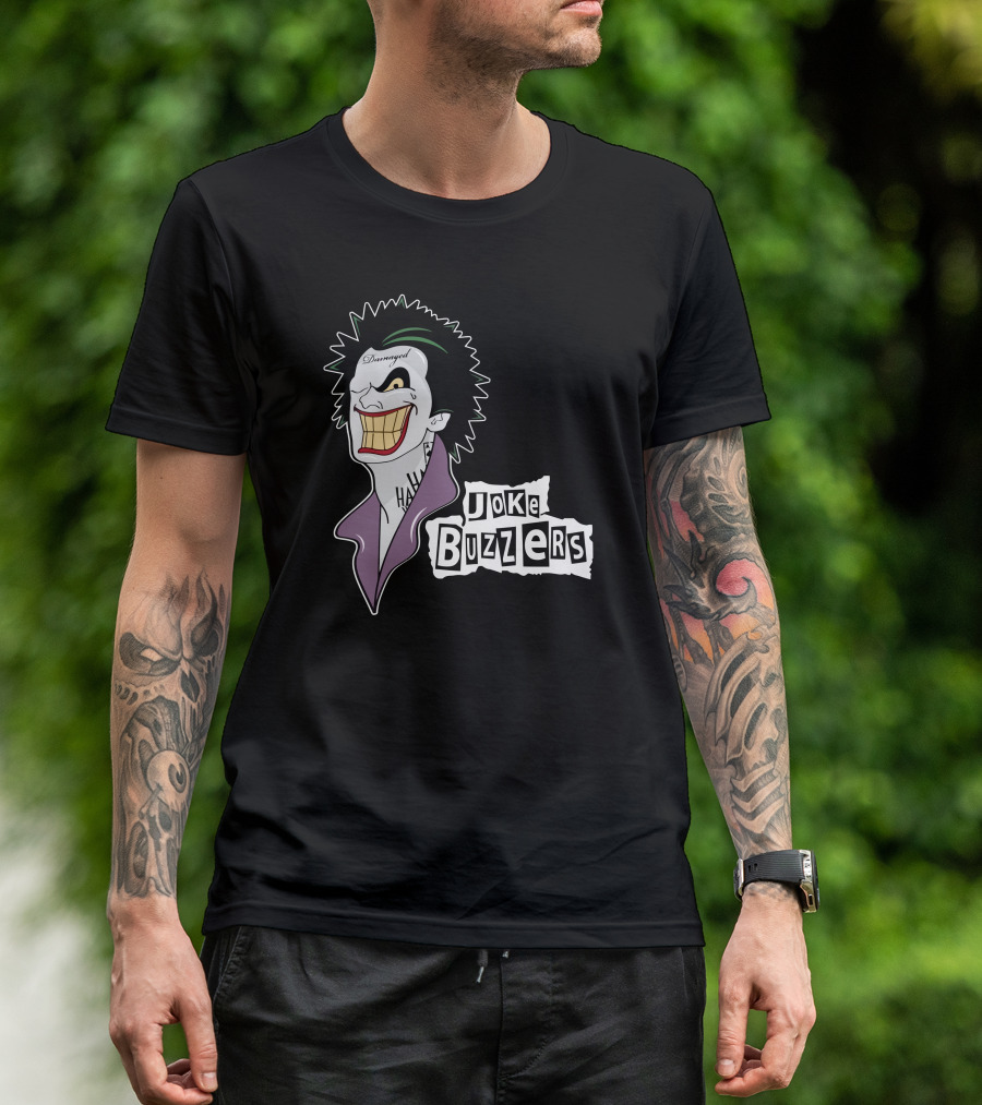 Joke Buzzers Haha Grin Spiky Hair And Purple Collar T-Shirt