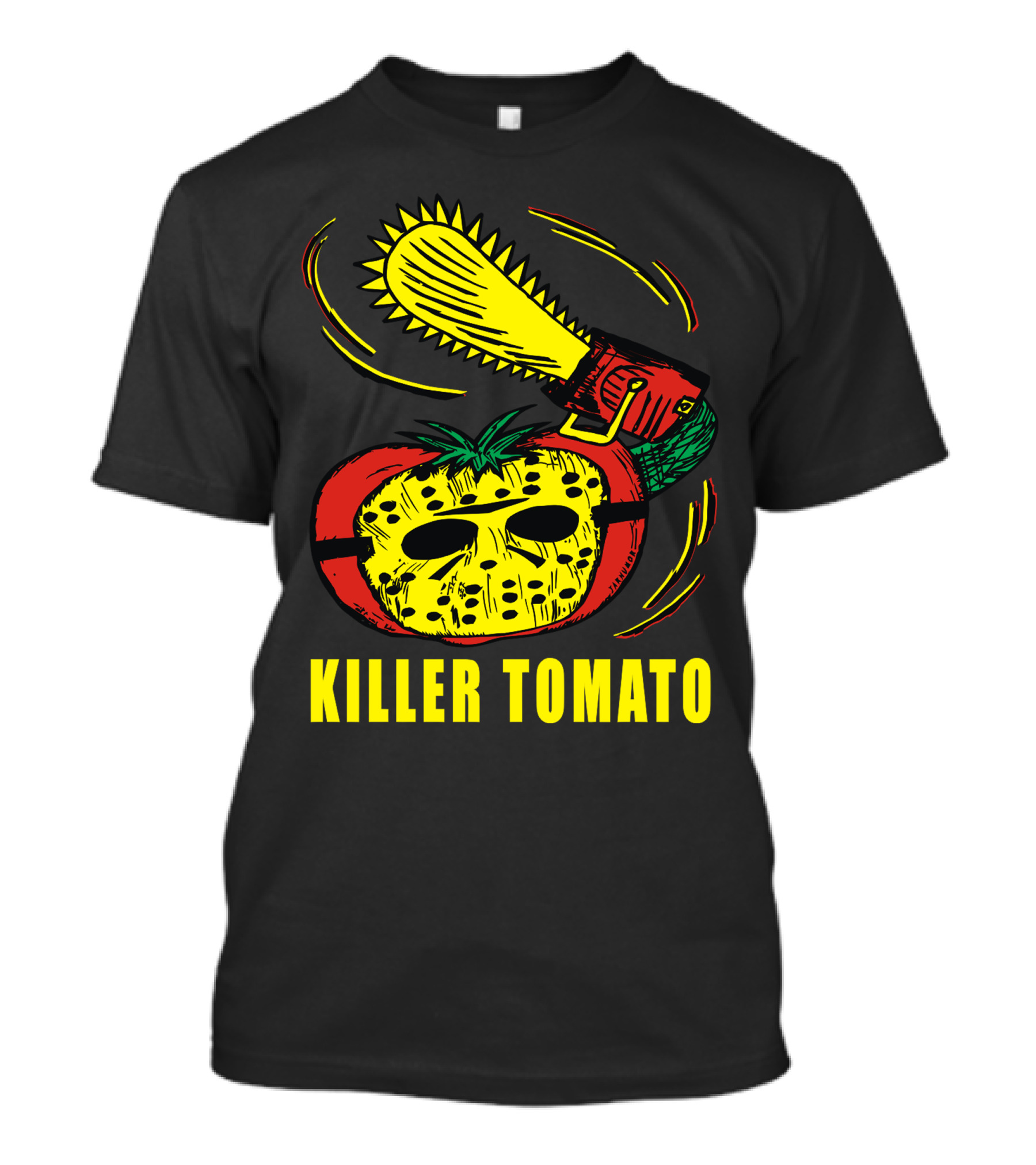 Killer Tomato Jason Mask Chainsaw T-Shirt