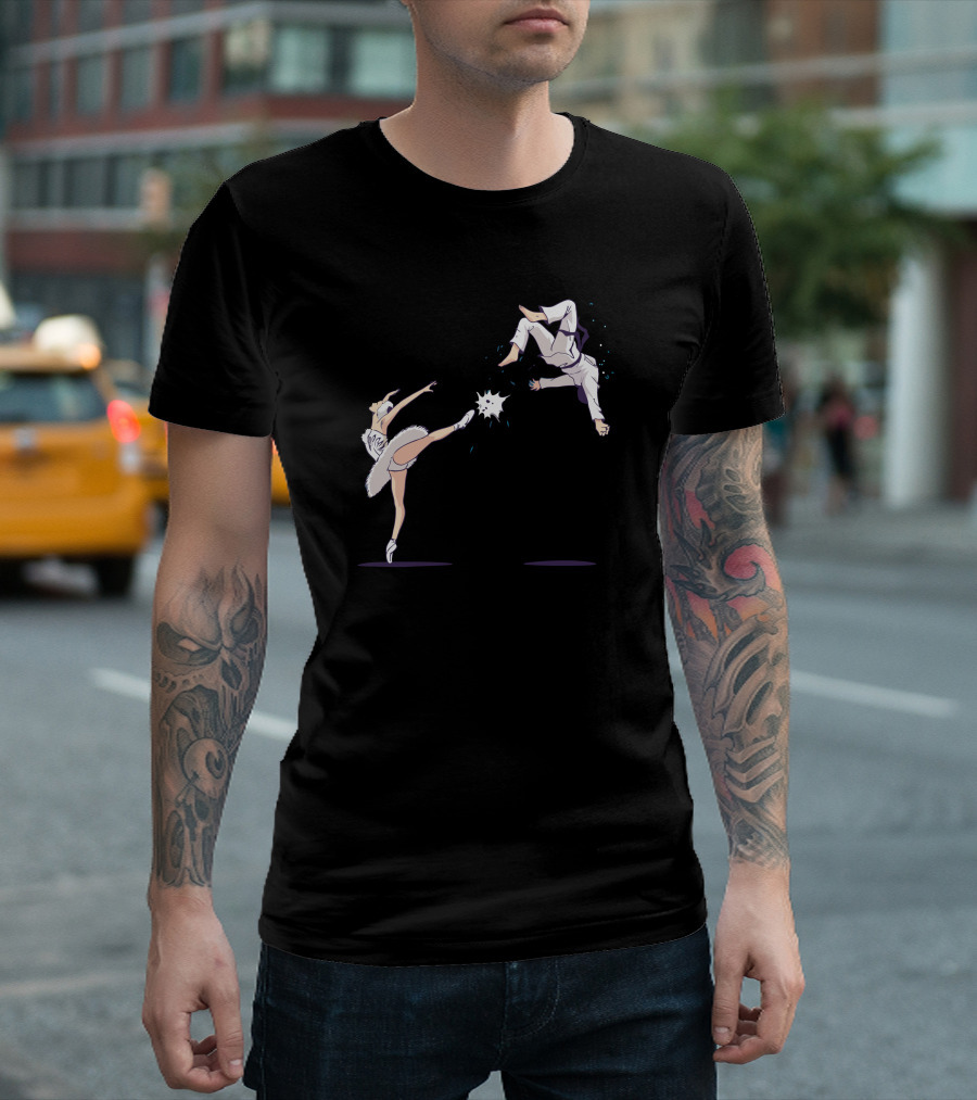 Karate Ballet Duel Swan Kick Battle T-Shirt