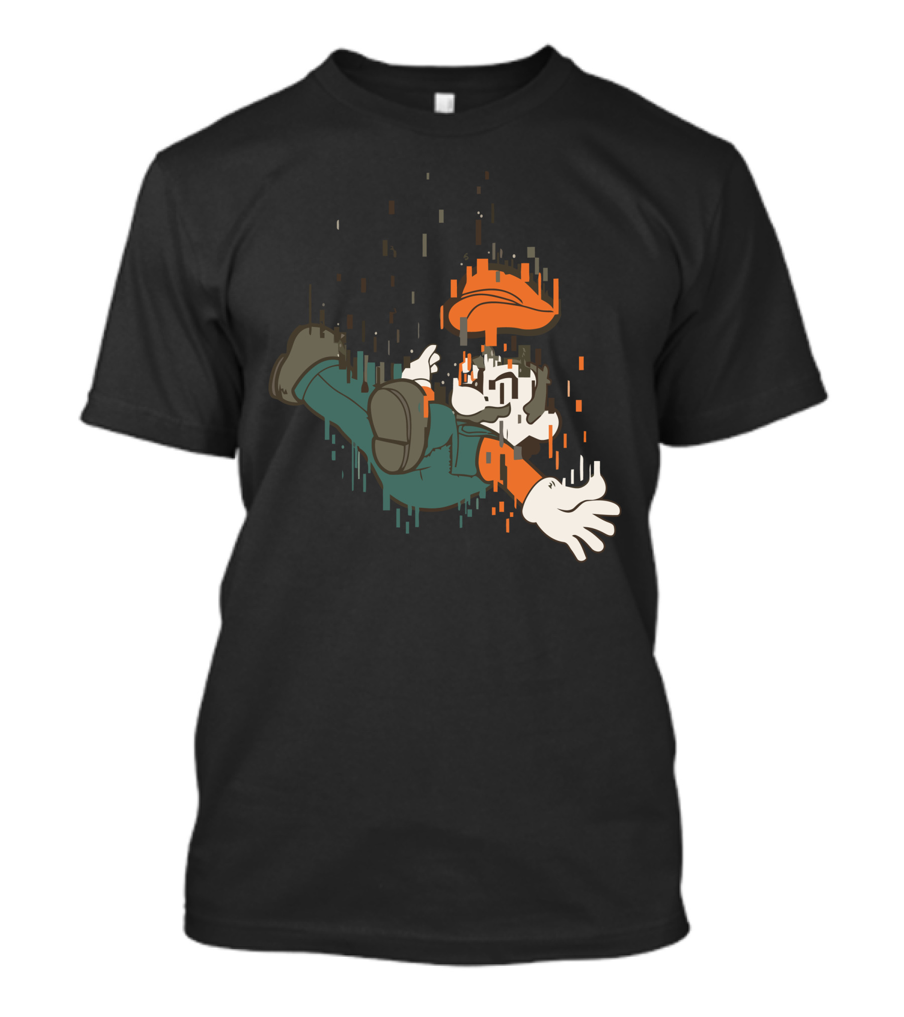 The Falling Italian Glitch Retro Pixelated T-Shirt