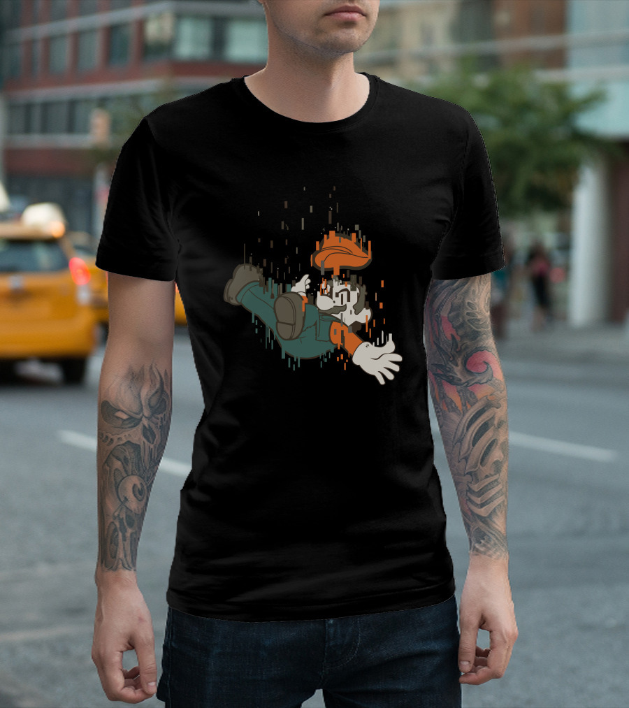 The Falling Italian Glitch Retro Pixelated T-Shirt