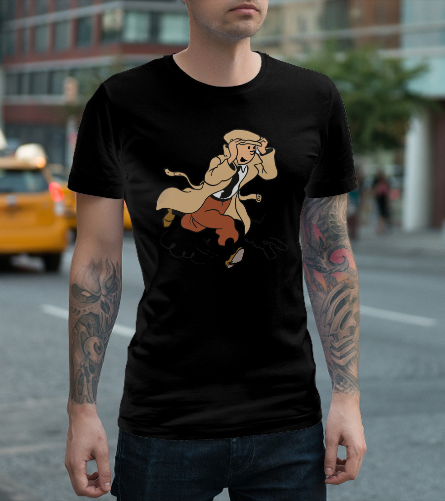 Tintin and Snowy Adventure Running Iconic Scene T-Shirt