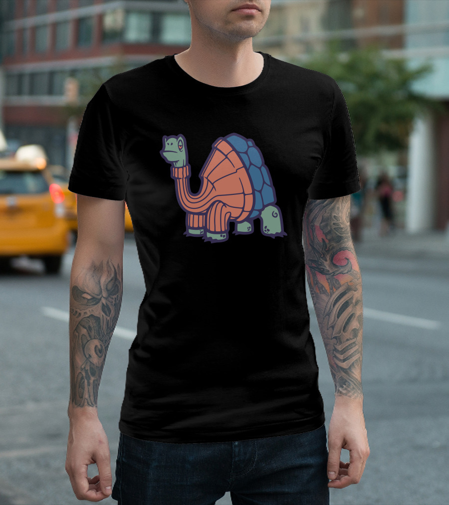 Turtle Wearing Turtleneck T-Shirt