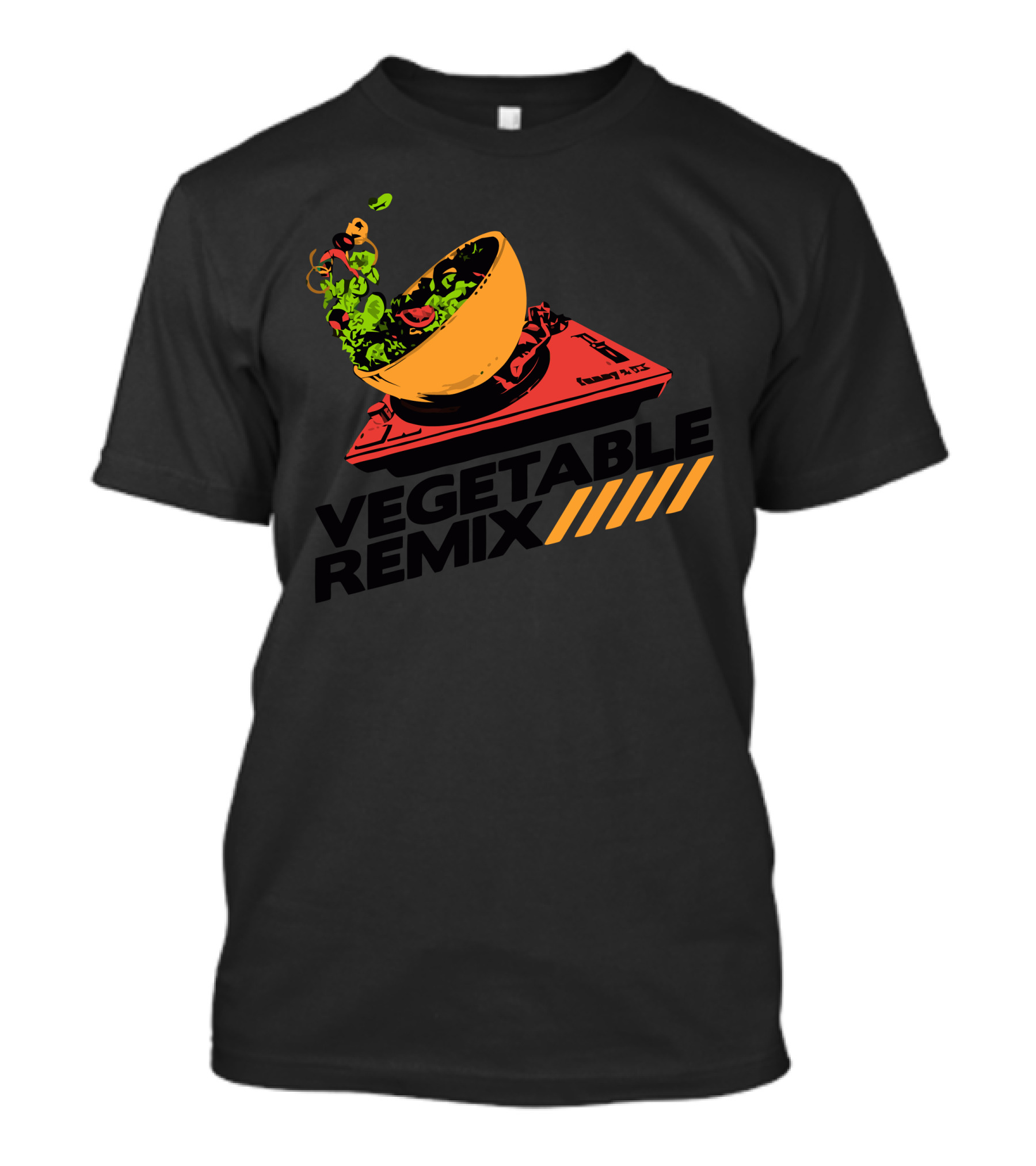 Vegetable Remix Turntable Bowl Cooking Vinyl T-Shirt