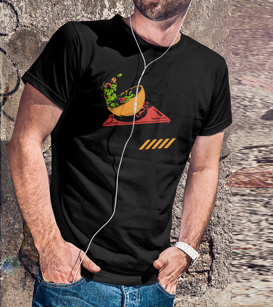 Vegetable Remix Turntable Bowl Cooking Vinyl T-Shirt