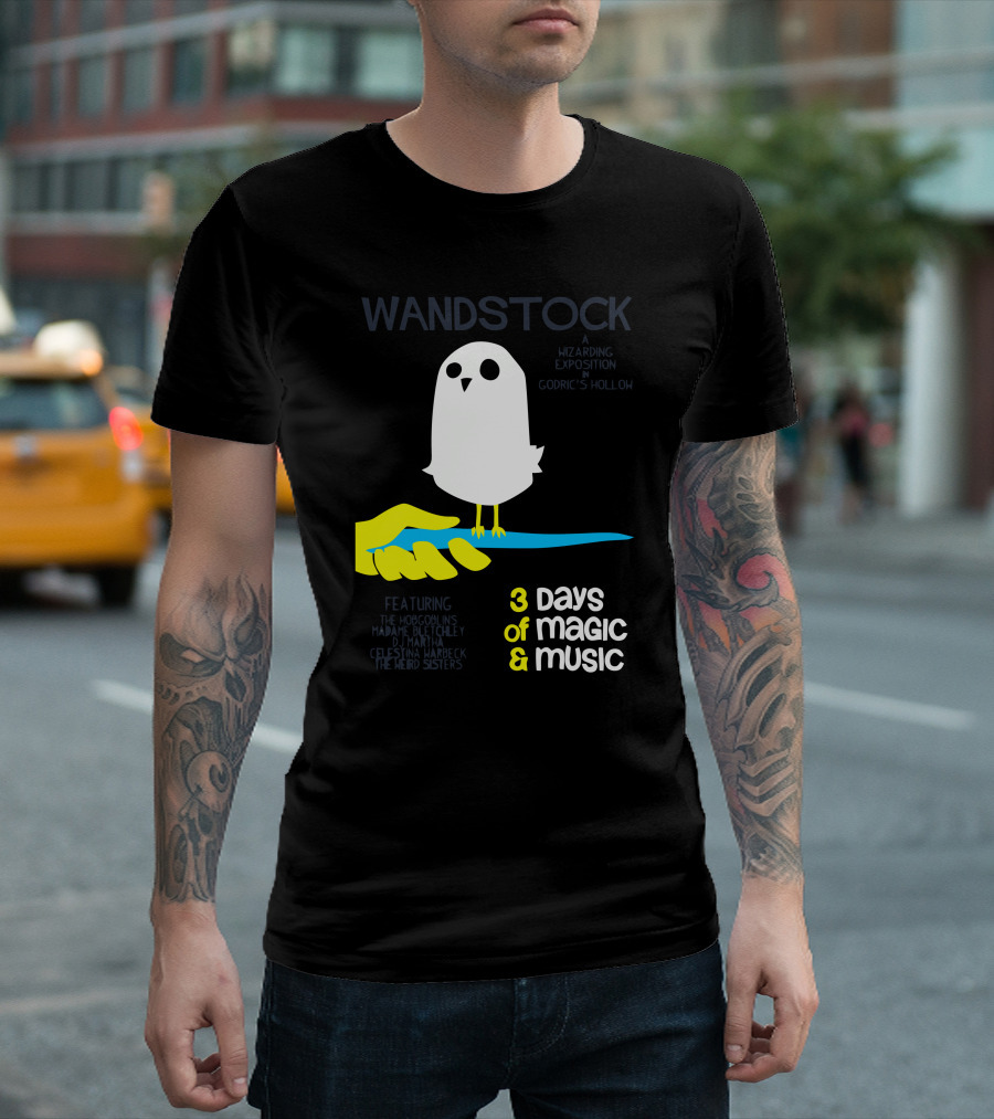 Wandstock Wizarding Exposition Godric's Hollow 3 Days of Magic and Music Featuring the Hobgoblins Celestina Warbeck the Weird Sisters T-Shirt