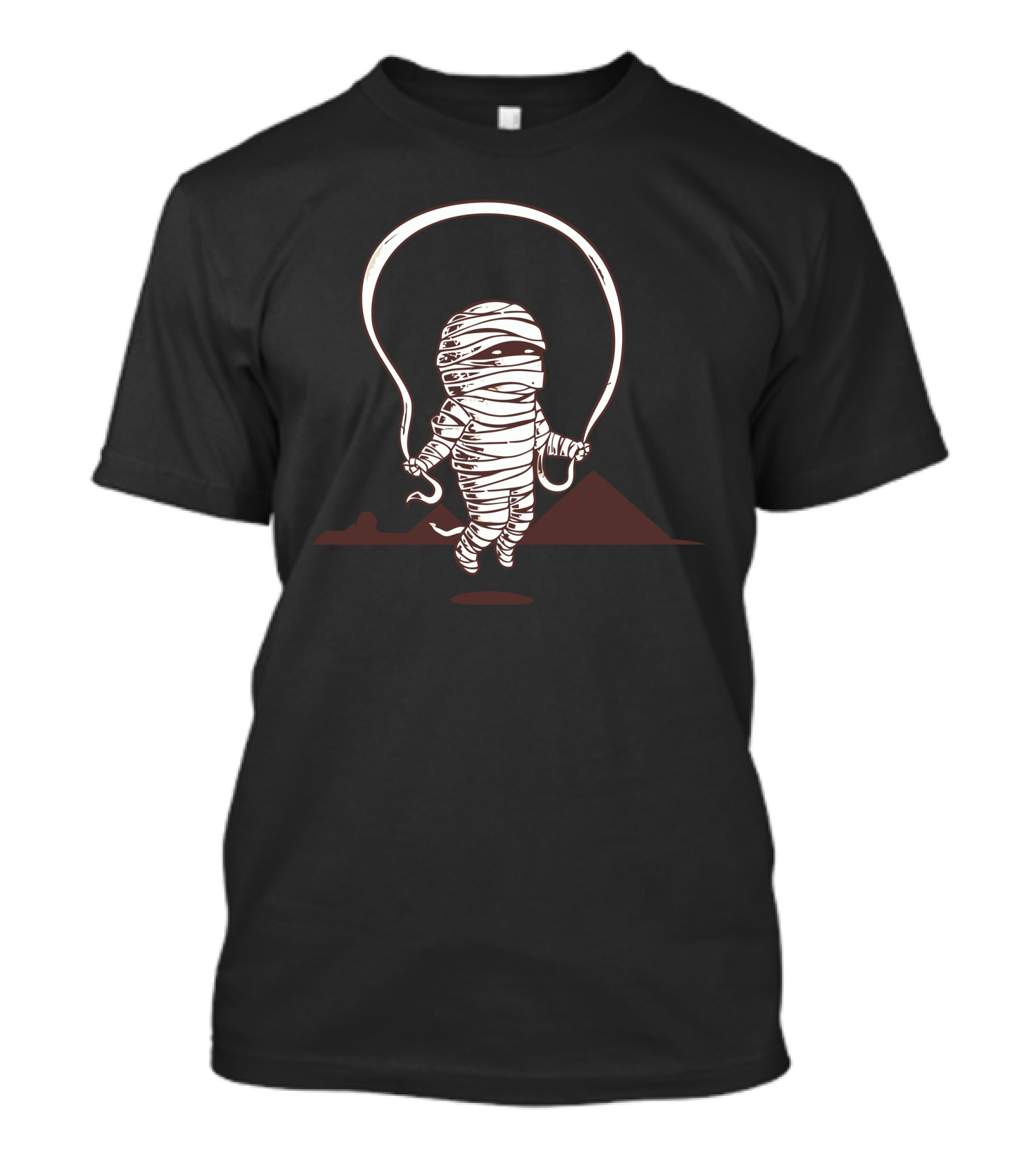 Mummy Jump Roping In Front Of Pyramids Workout Time T-Shirt