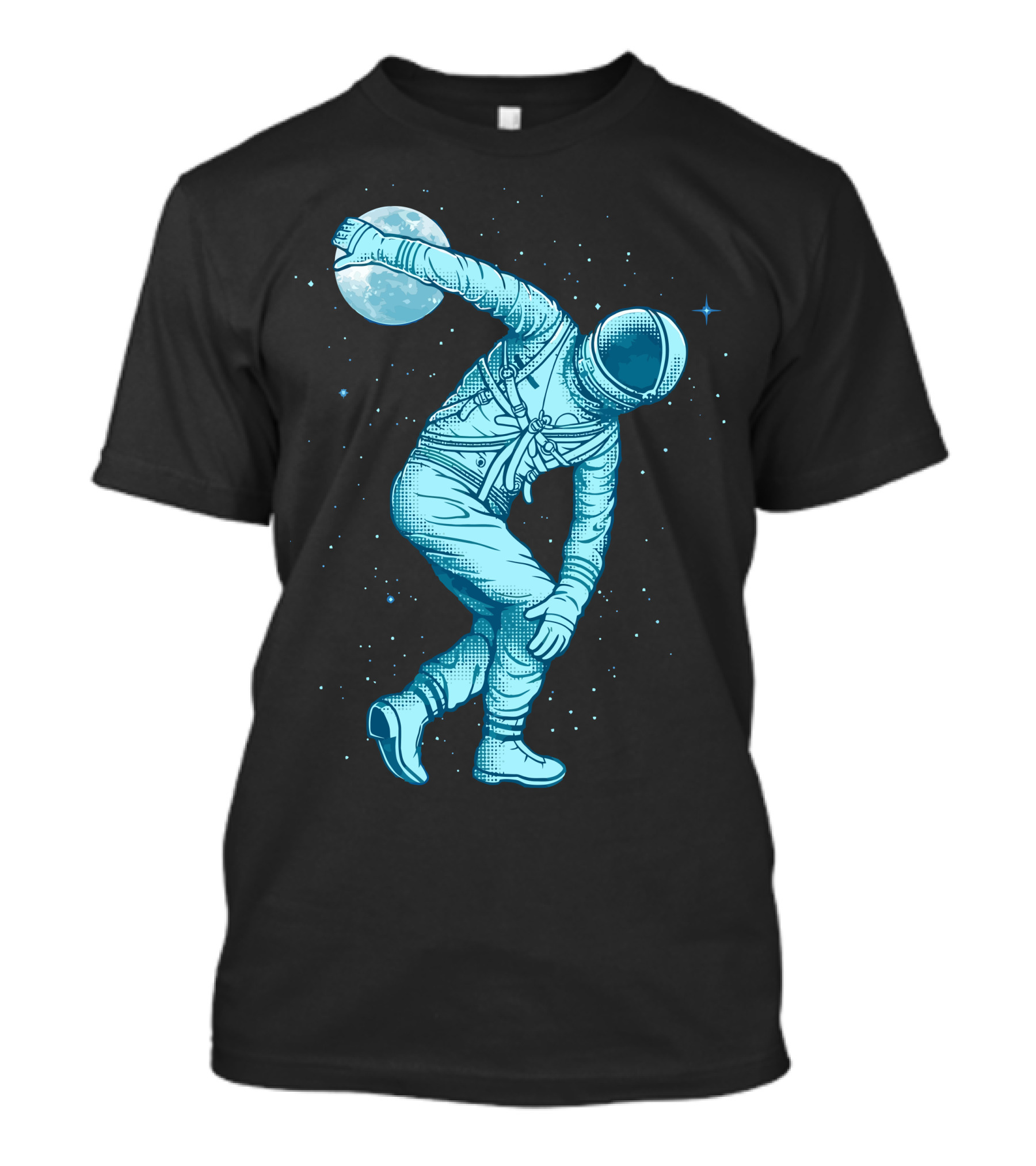 Astronaut Throwing Moon In Space Discus T-Shirt