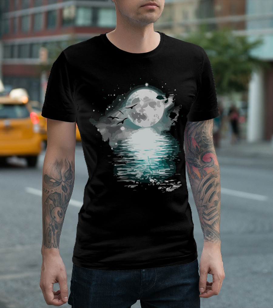 Lunar Reflection and Night Sky Alignment T-Shirt