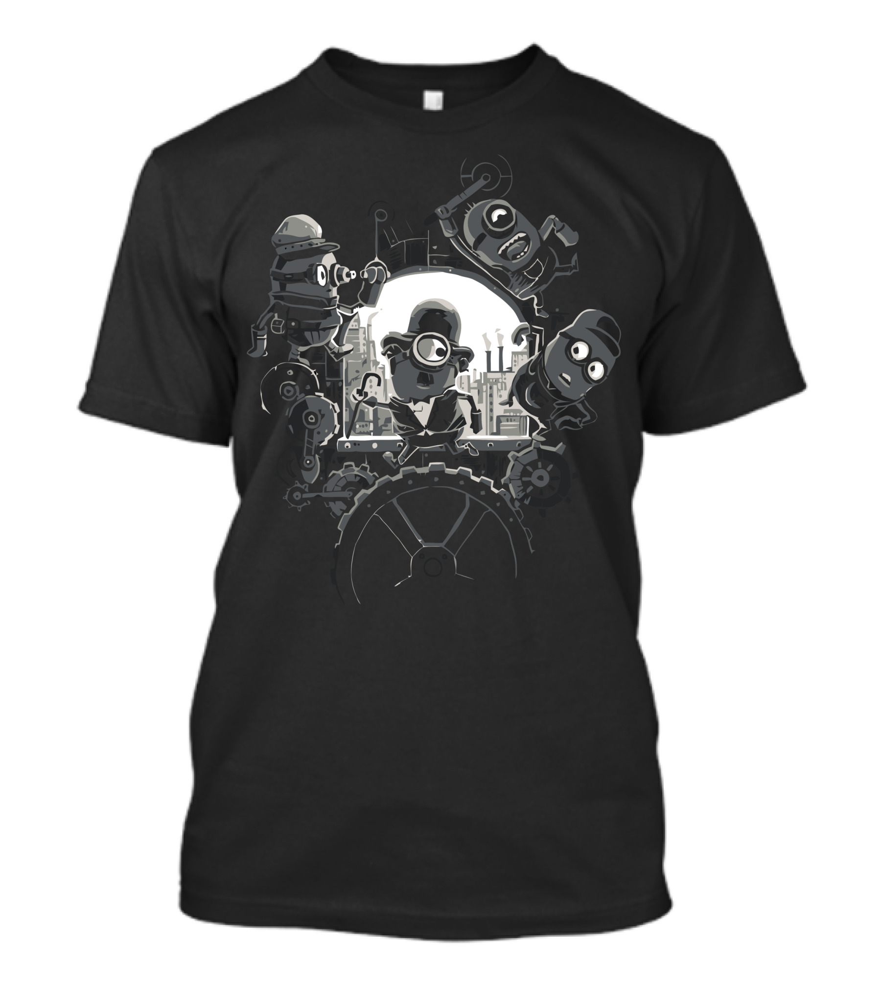 Back To Modern Times Industrial Minions Factory Charlie Chaplin Mashup T-Shirt