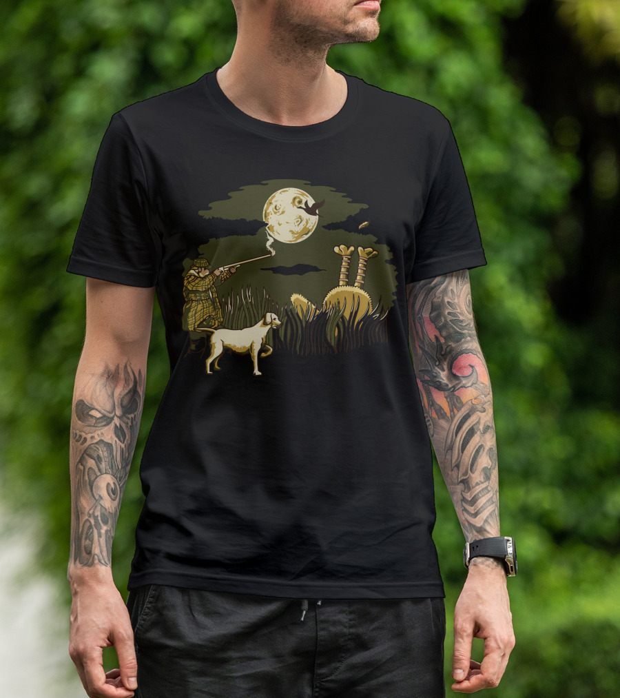 Hunter Moonlight Adventure With Dog And Monster Hunter T-Shirt