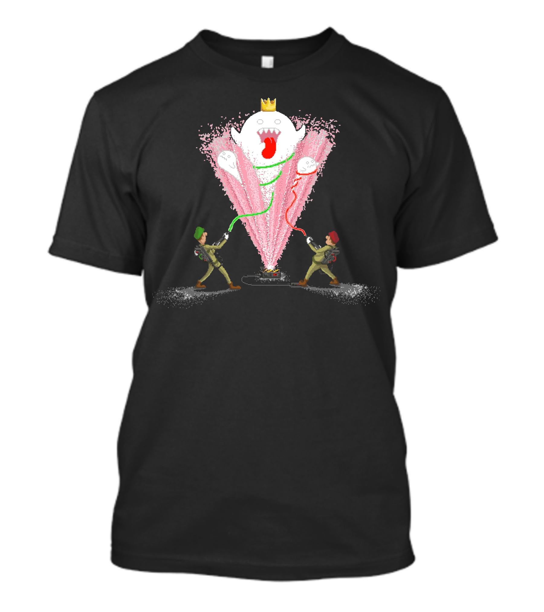 Ghost Busters Boo Battle With Crowned Ghost King And Proton Streams T-Shirt