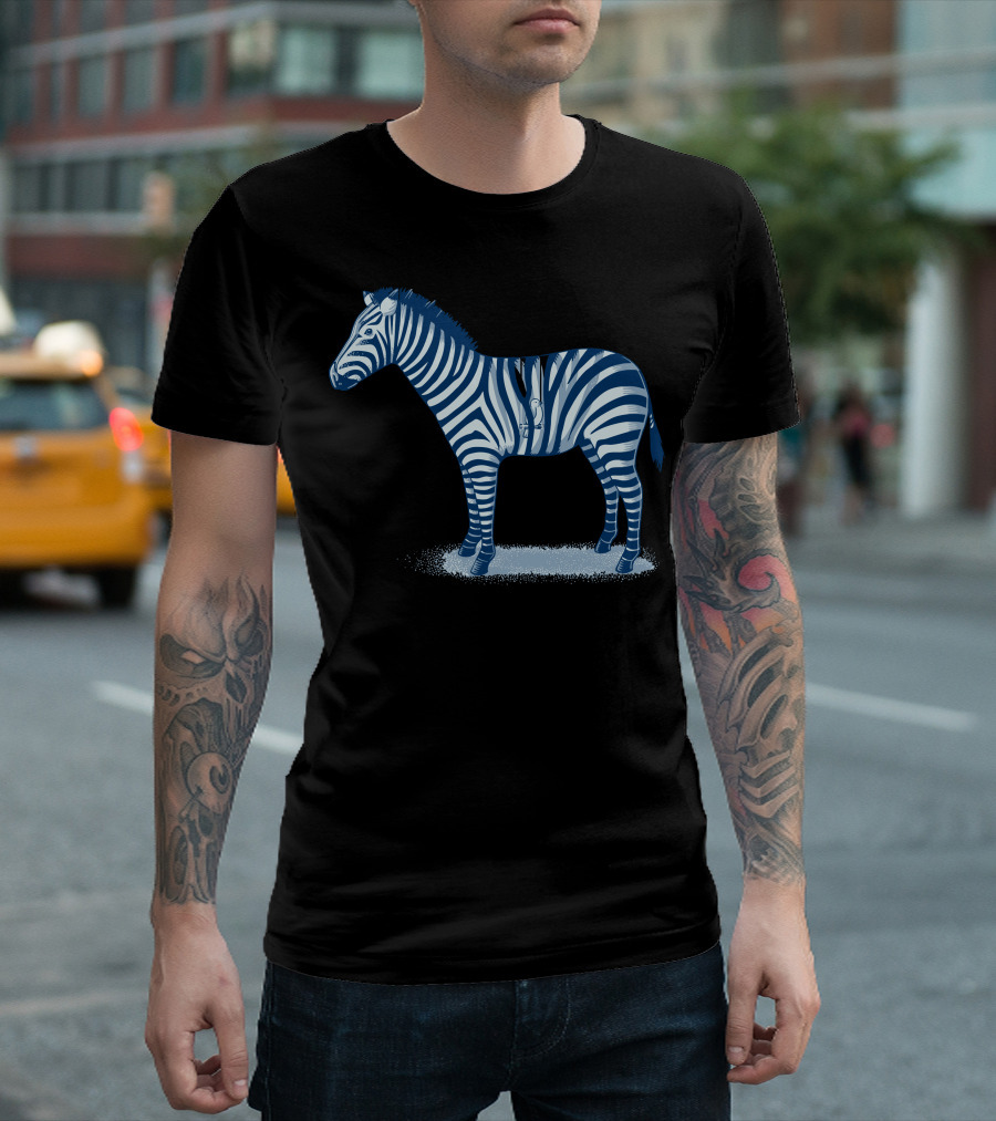 Zebra With Bird In Cage Stripes T-Shirt